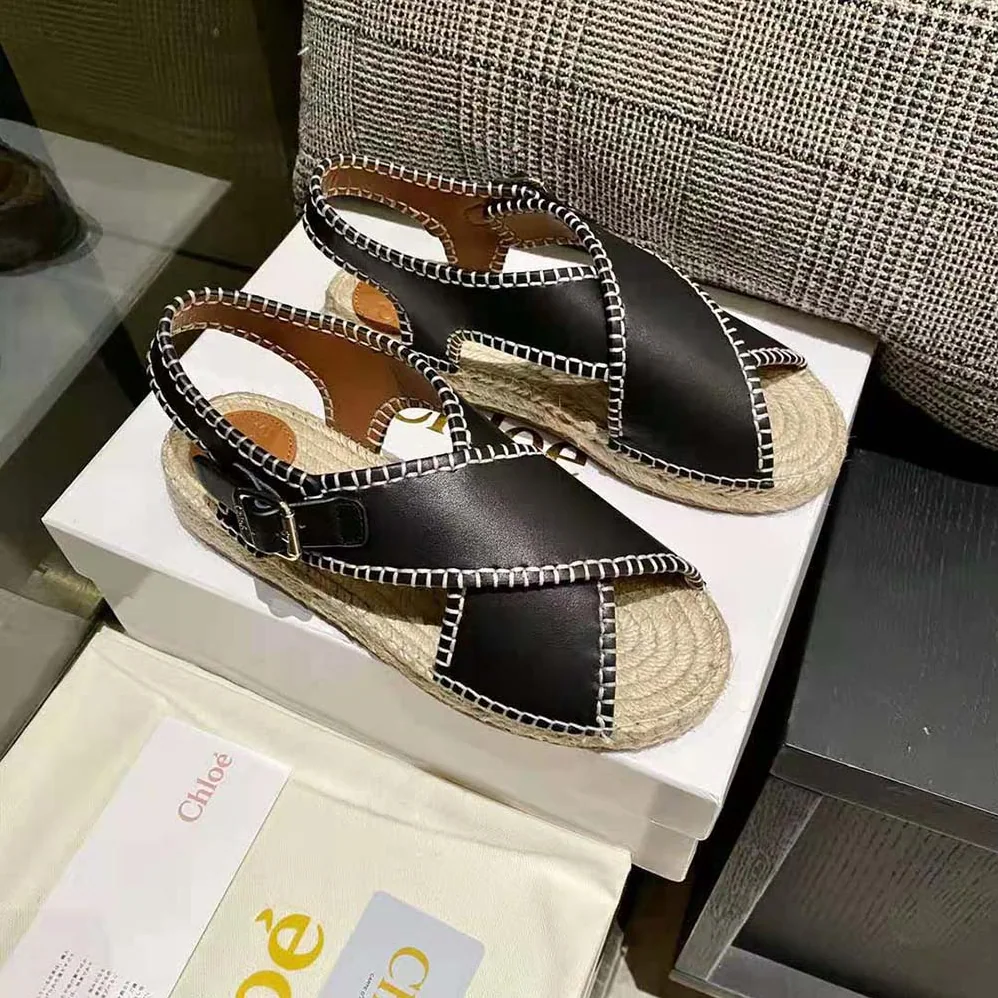 Chloe Lucinda Flat Espadrille for Women in Black Chloe Lucinda Flat Espadrille for Women in Black