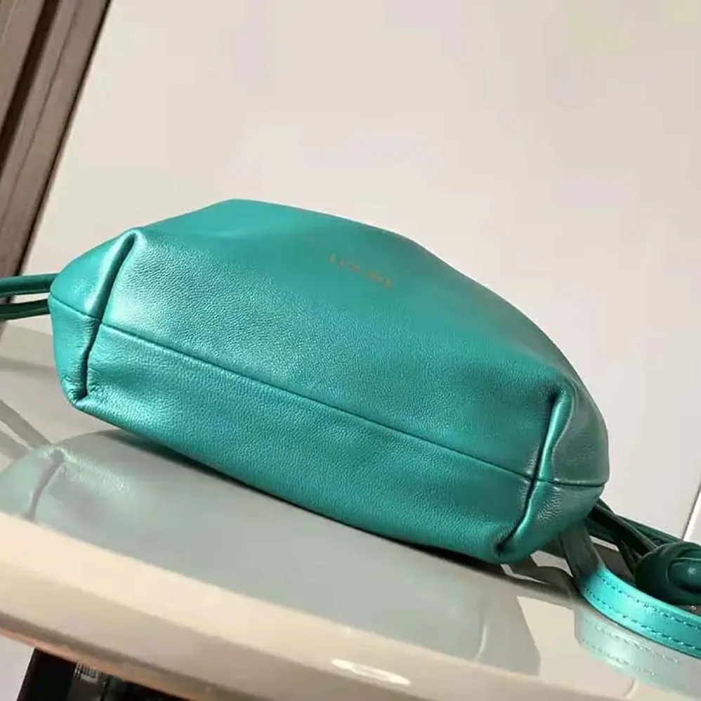 Loewe Mini Flamenco Purse Bag in Mellow Nappa Lambskin for Women in Emerald Green Loewe Mini Flamenco Purse Bag in Mellow Nappa Lambskin for Women in Emerald Green