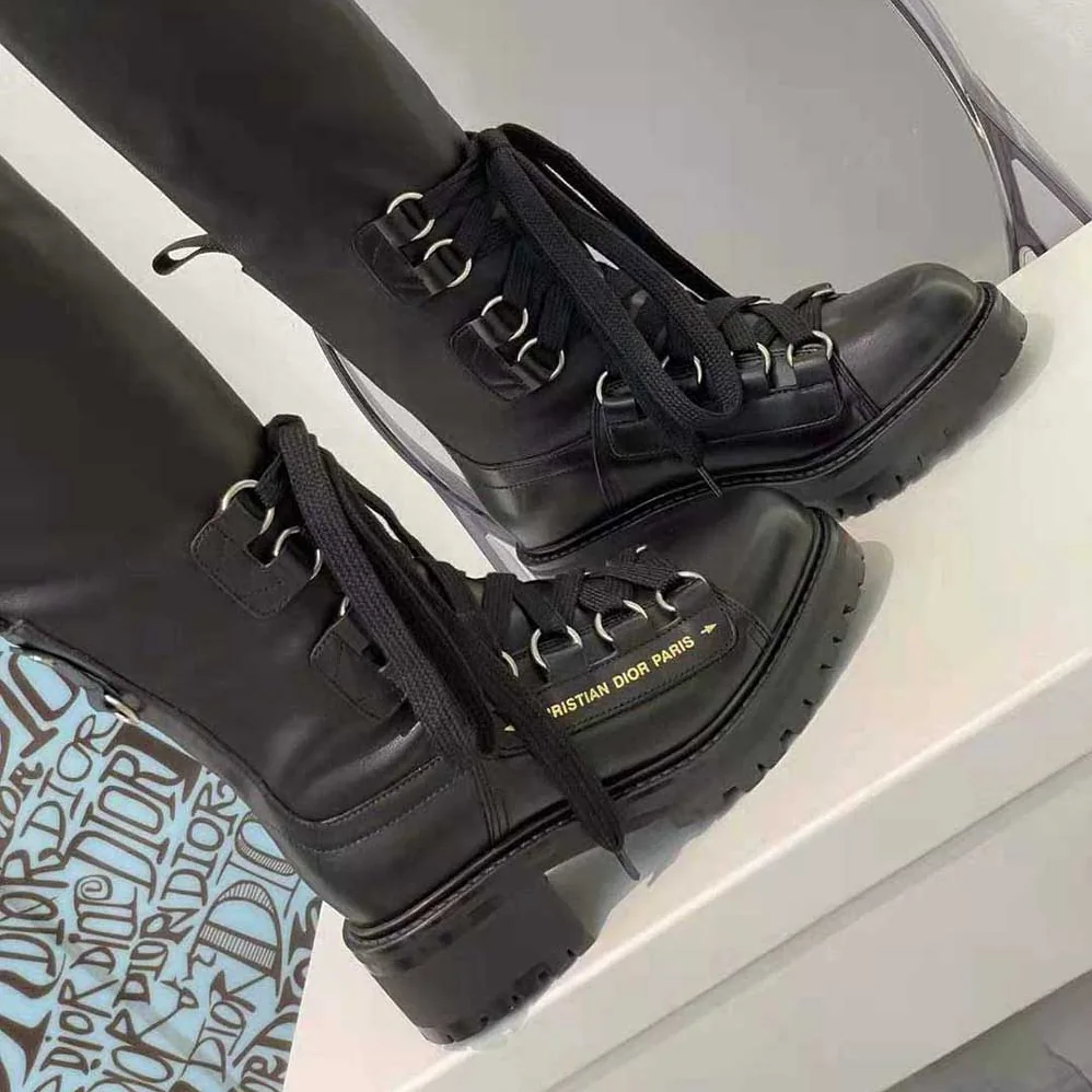 Dior D-Doll Thigh Boot Black Lambskin for Women