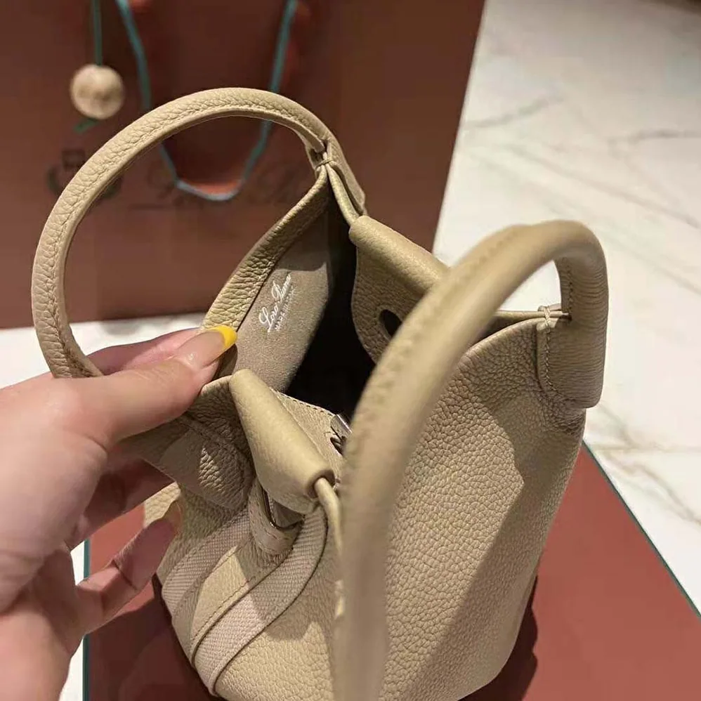 Loro Piana Micro Bale Bag in Calfskin Leather for Women in Beige Loro Piana Micro Bale Bag in Calfskin Leather for Women in Beige