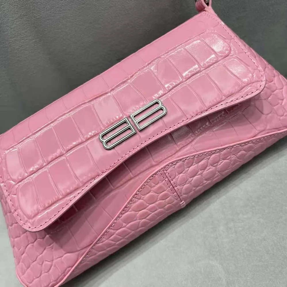 Balenciaga XX Small Flap Bag Crocodile Embossed in Pink for Women