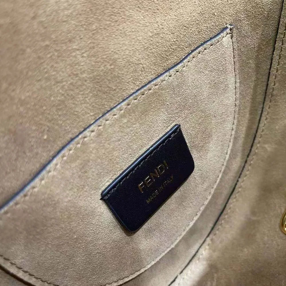 Fendi Moonlight Hand-Stitched Leather Satchel Bag for Women in Black Fendi Moonlight Hand-Stitched Leather Satchel Bag for Women in Black