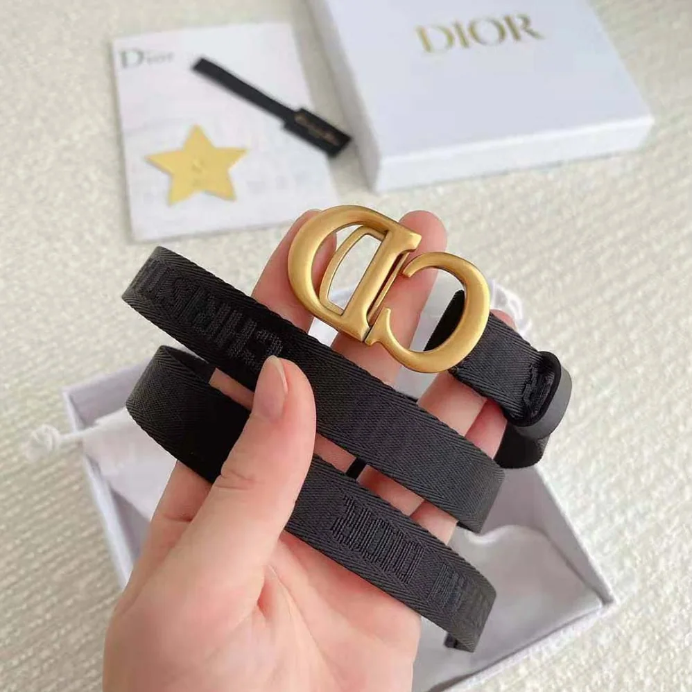 Dior Saddle Belt Black Jacquard 20 MM for Women