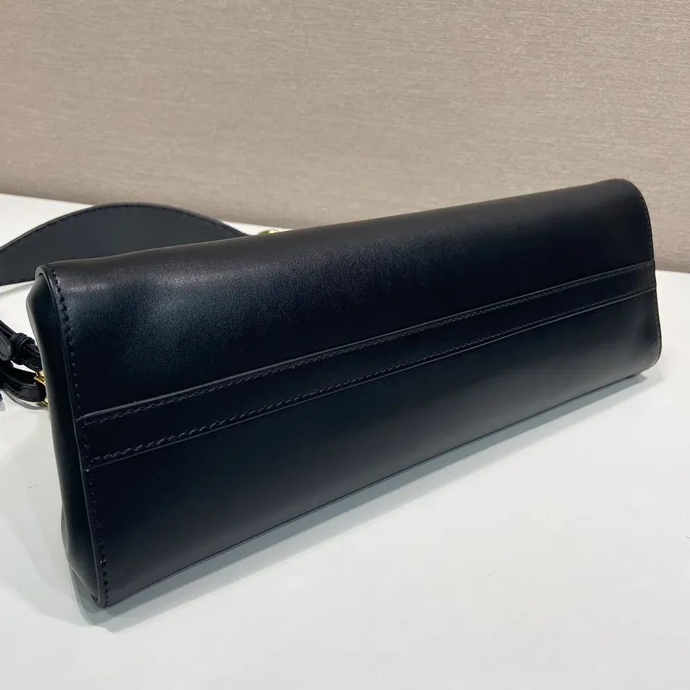 Prada Enchaîné Medium Leather Bag for Women in Black