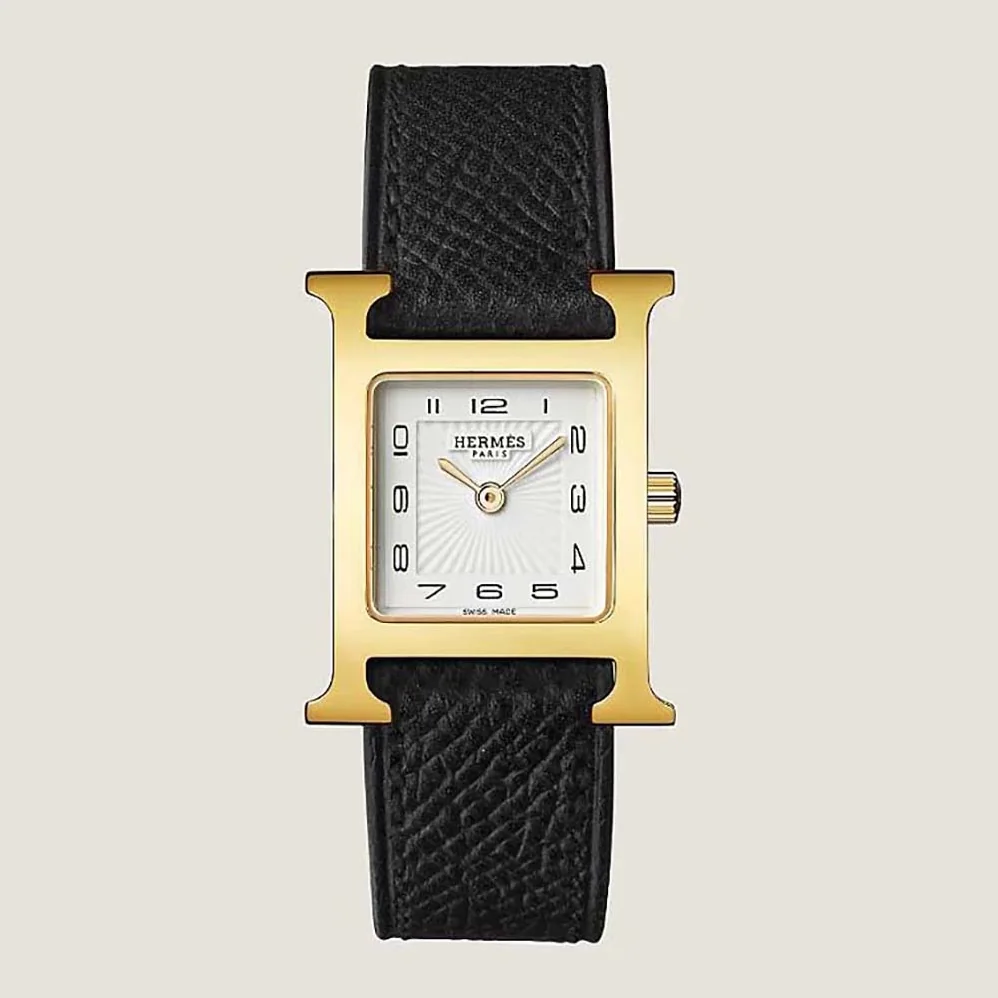 Hermes Heure H Watch Small Model Quartz Movement 25 mm in Steel for Women in Black Hermes Heure H Watch Small Model Quartz Movement 25 mm in Steel for Women in Black
