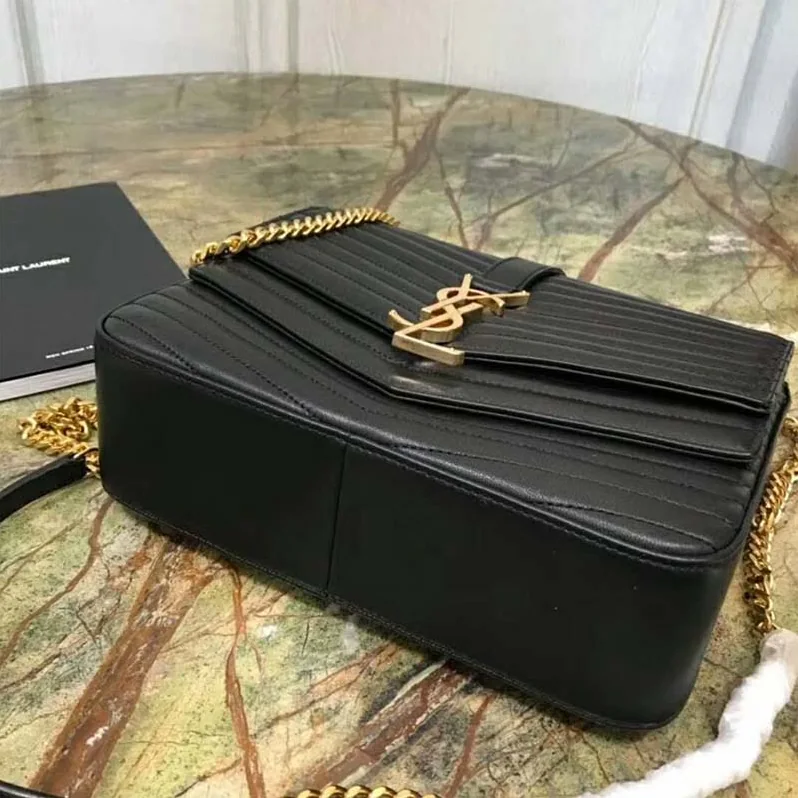Saint Laurent YSL Medium Sulpice in Quilted Lambskin for Women in Black Saint Laurent YSL Medium Sulpice in Quilted Lambskin for Women in Black
