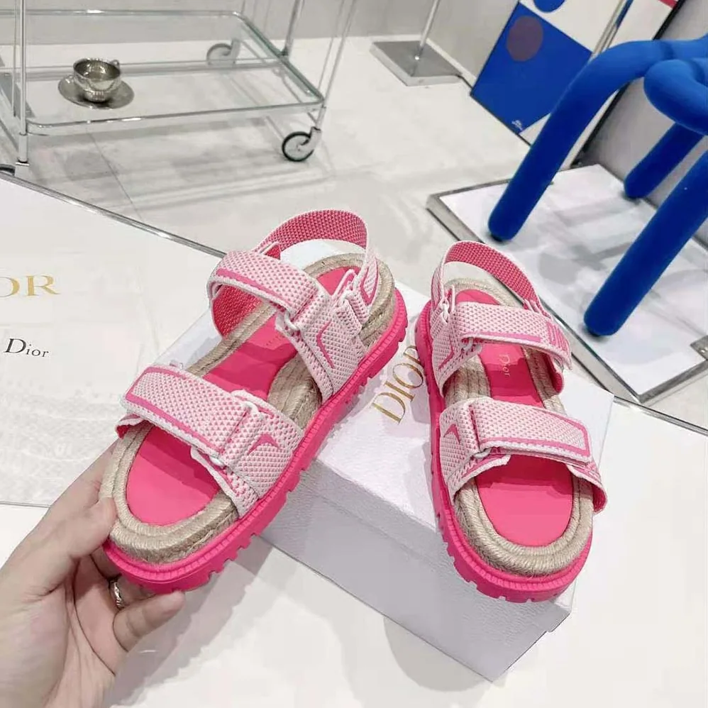 Dior Dioract Sandal White and Bright Pink Technical Mesh and Rubber for Women