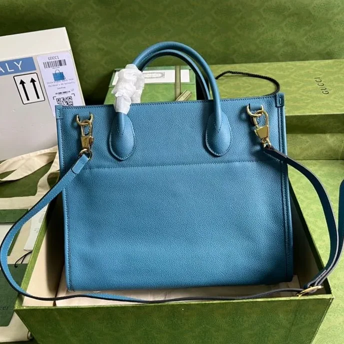 Gucci Small tote With Gucci Logo Blue / GG Gucci Small tote With Gucci Logo Blue / GG