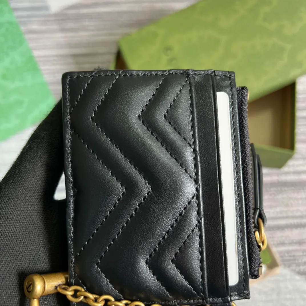 Gucci GG Marmont Keychain Wallet Black DTDHT 1000 /