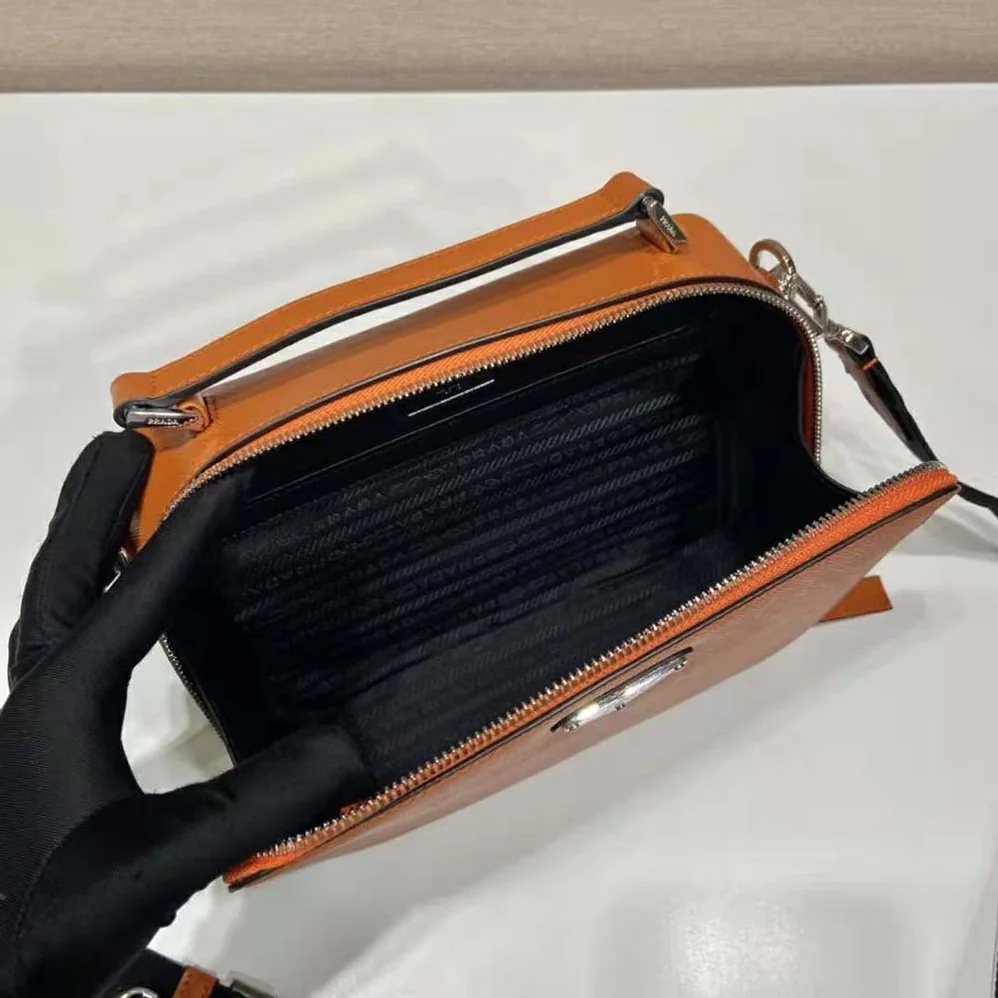Prada Brique Saffiano Leather Bag for Men in Orange
