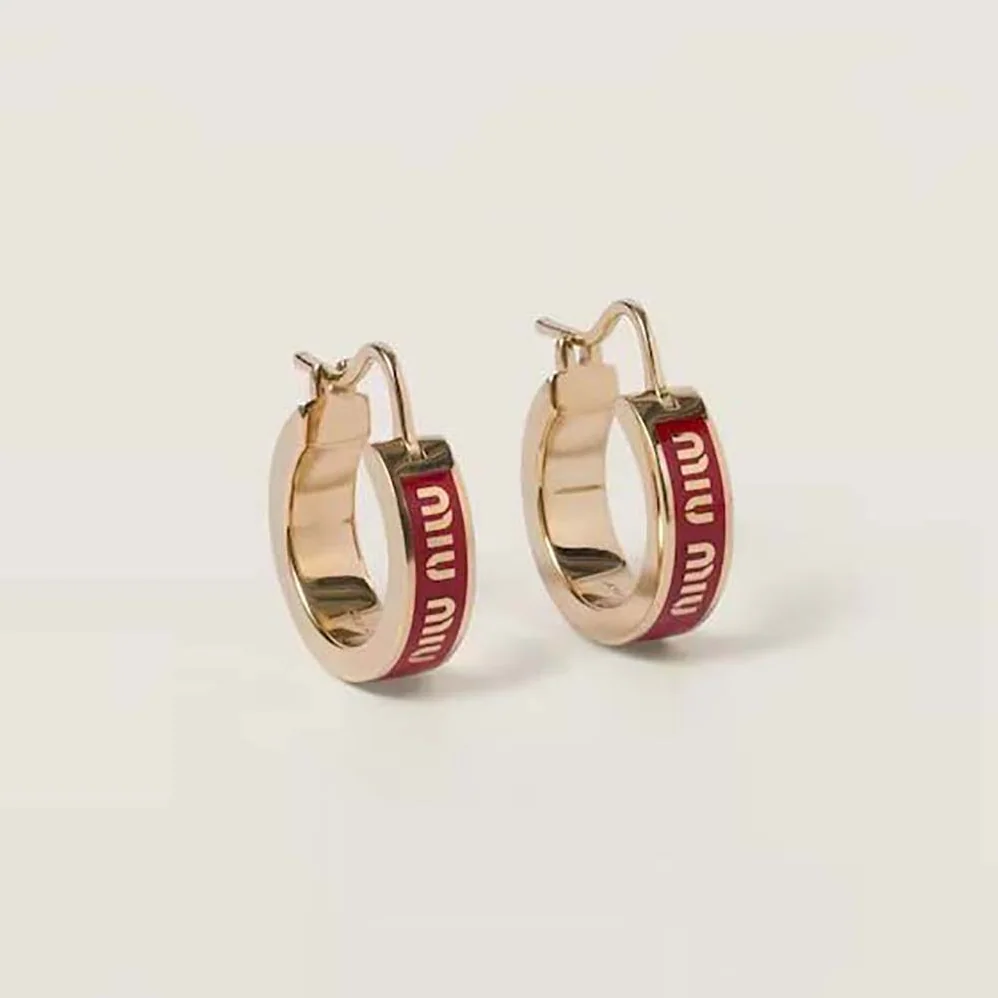 Miu Miu Enameled Metal Earrings for Women Miu Miu Enameled Metal Earrings for Women
