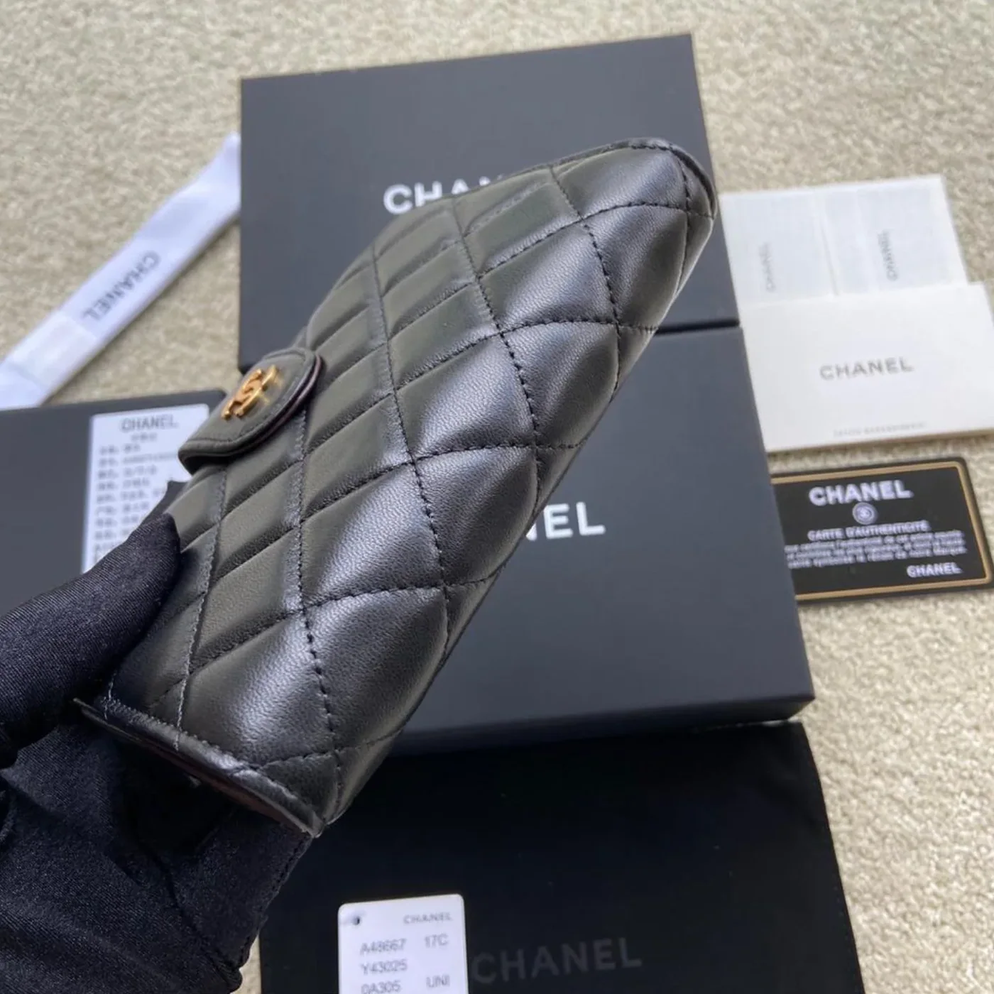 Chanel CC Lambskin Wallet Gold Hardware Black / Chanel CC Lambskin Wallet Gold Hardware Black /