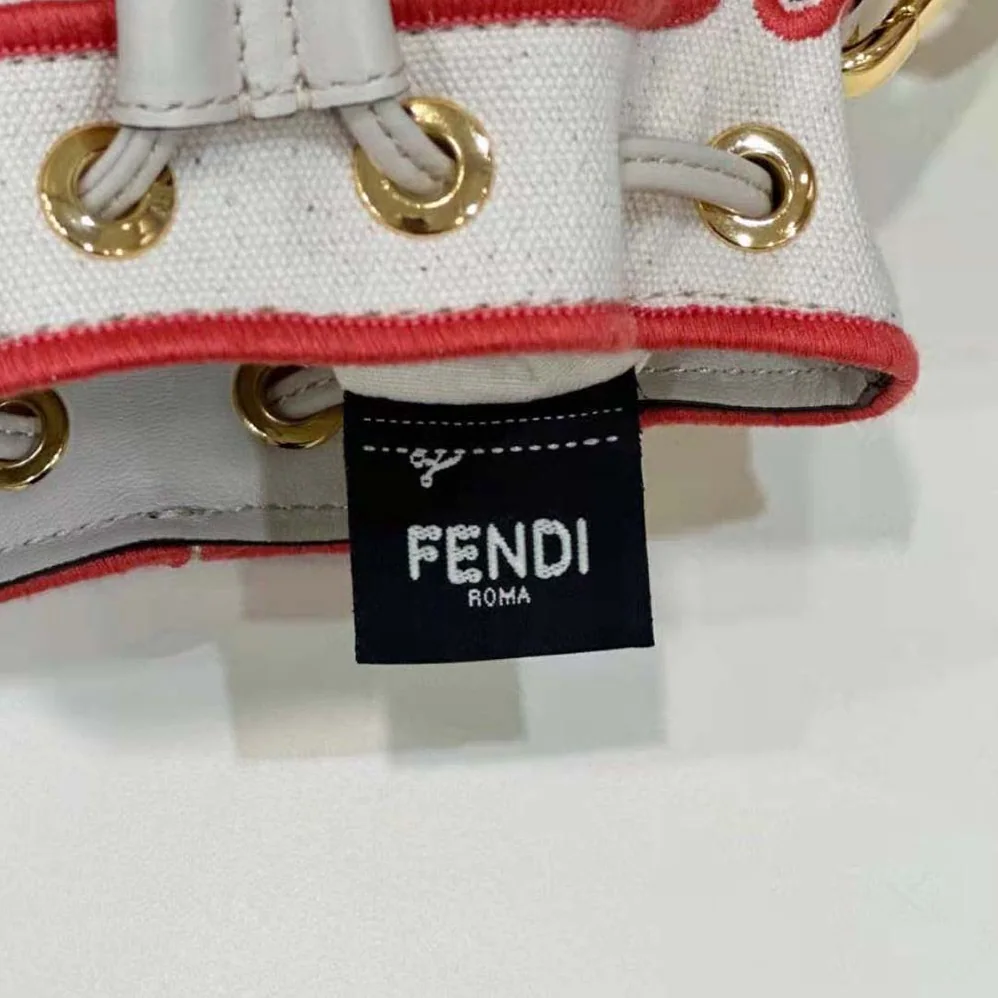 Fendi Mon Tresor Beige Canvas Mini-bag with Fendi Roma Embroidery for Women