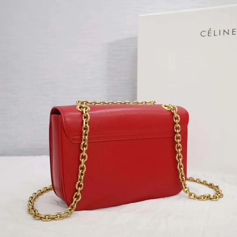 Celine Medium C Bag in Shiny Calfskin Leather for Women in Red Celine Medium C Bag in Shiny Calfskin Leather for Women in Red