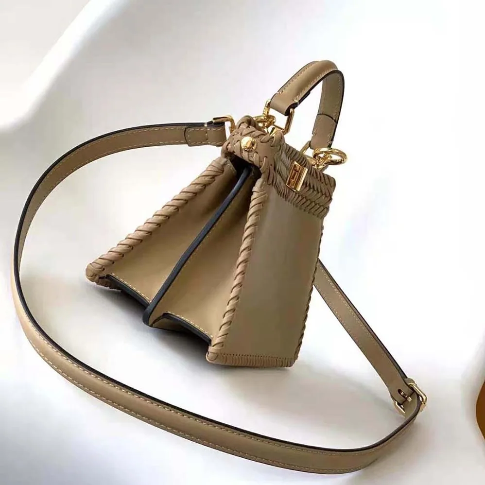 Fendi Peekaboo ISeeU Petite Brown Padded Calfskin Leather Bag for Women