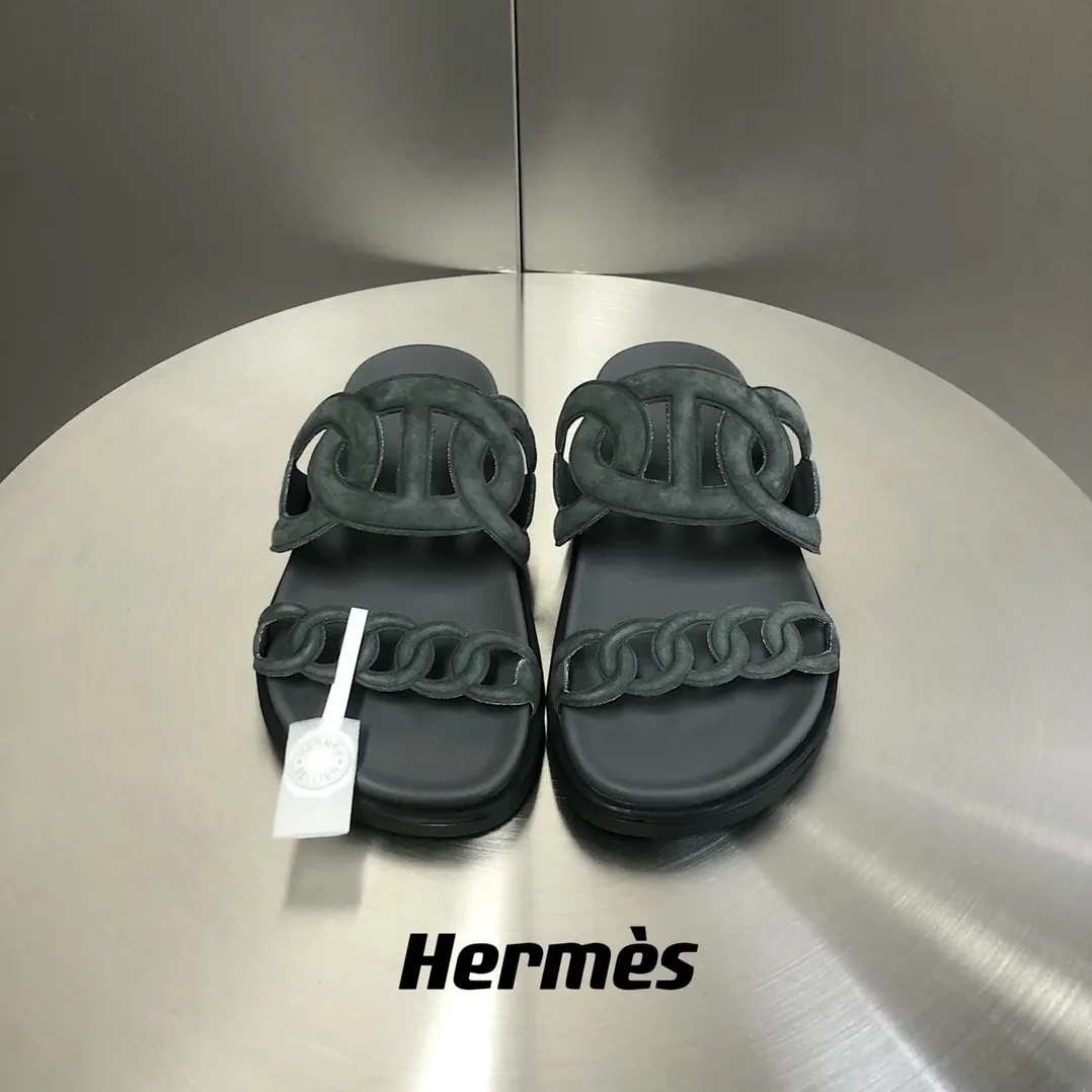 Hermes Extra Sandal Dark Grey Hermes Extra Sandal Dark Grey