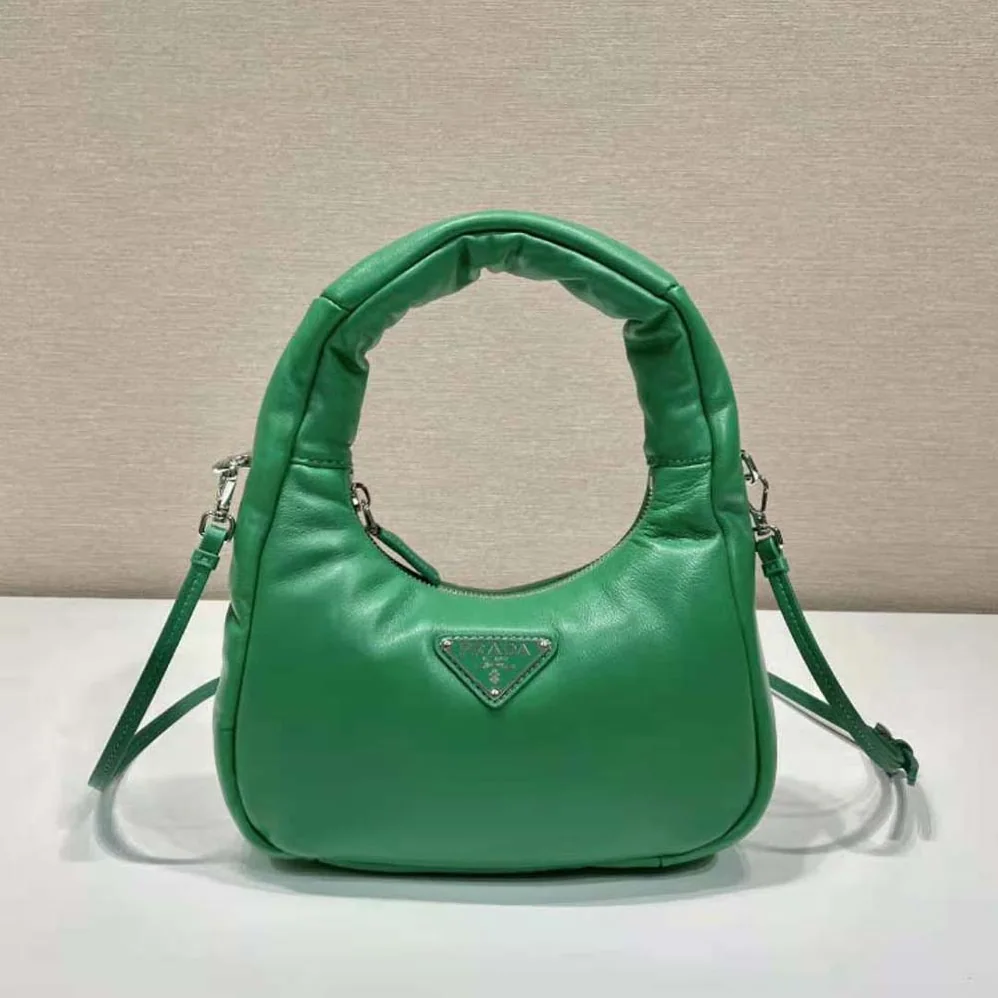 Prada Soft Padded Nappa Leather Mini-Bag for Women in Green