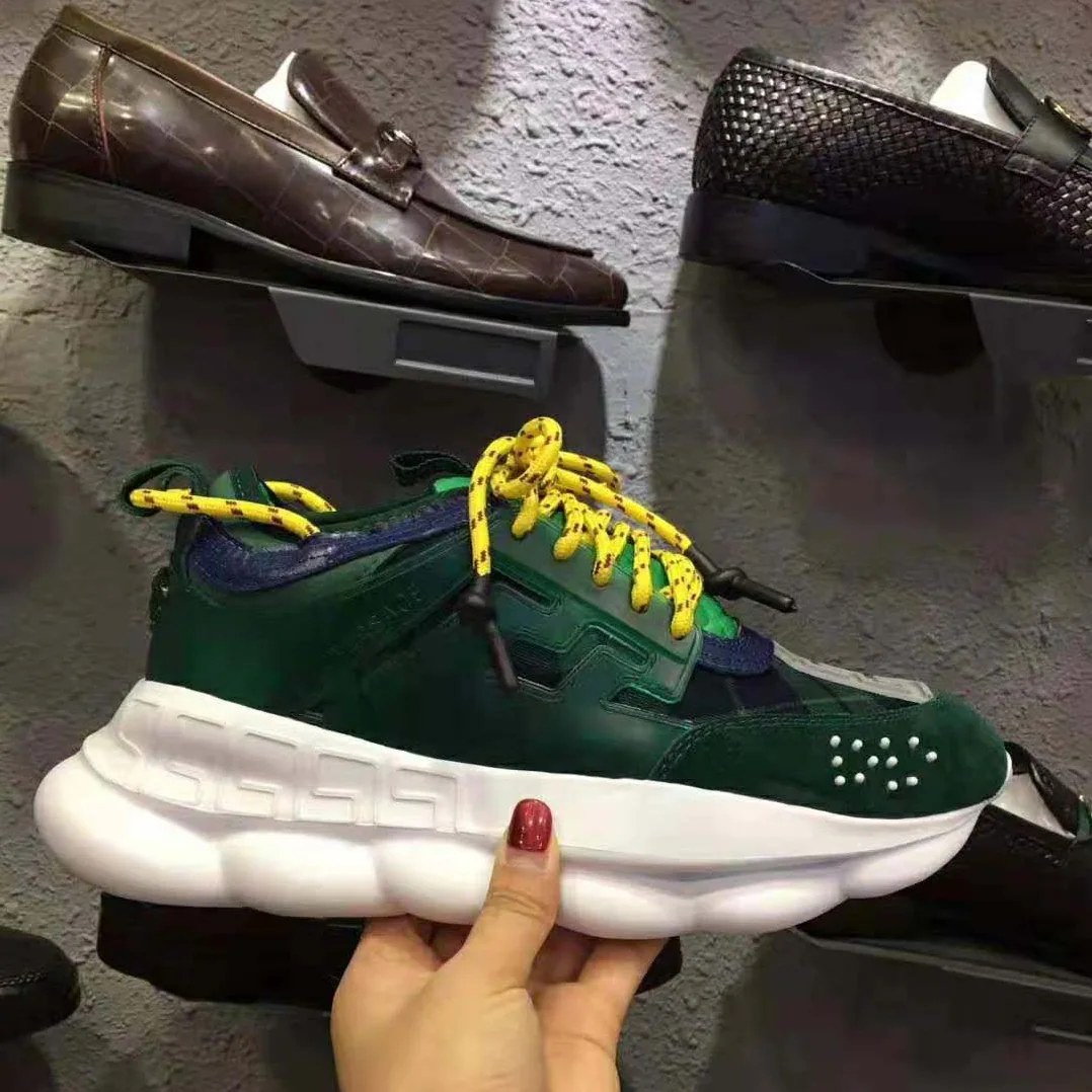 Versace Chain Reaction Sneakers for Men in Green Versace Chain Reaction Sneakers for Men in Green