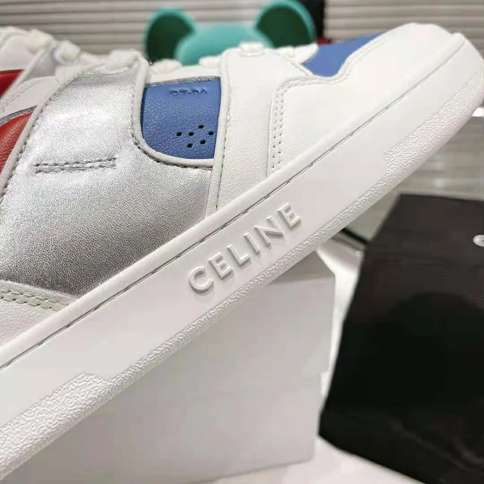 Celine CT-04 Celine Trainer Low Lace-up Sneaker in Metallic Calfskin and Calfskin for Men Celine CT-04 Celine Trainer Low Lace-up Sneaker in Metallic Calfskin and Calfskin for Men