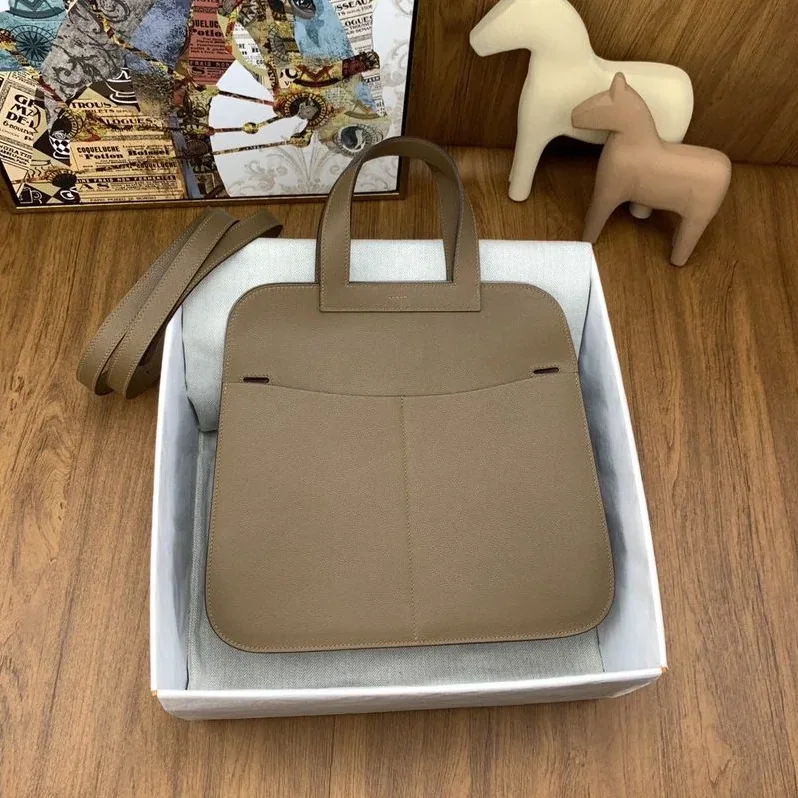 Hermes Halzan 31 Brown, Silver Toned Hardware Bag Hermes Halzan 31 Brown, Silver Toned Hardware Bag