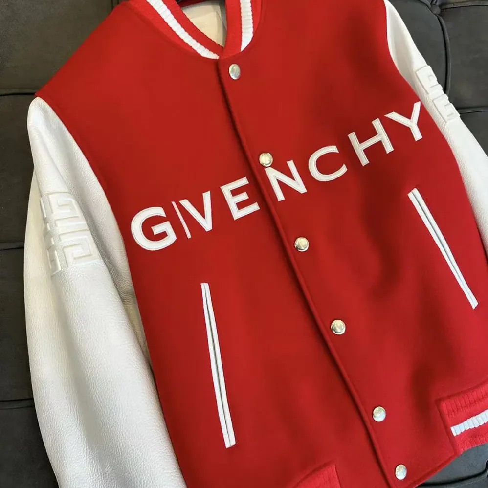 Givenchy GIVENCHY Bomber in Wool and Leather for Men in Red