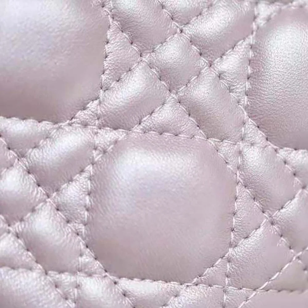 Dior Mini Lady Dior Bag Pearlescent Cannage Lambskin for Women in Pink