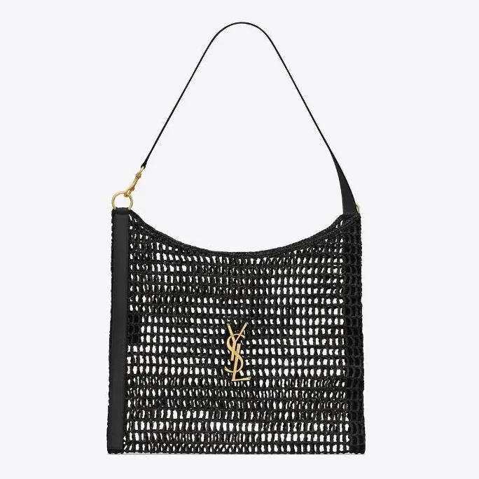 Saint Laurent YSL Oxalis Bag in Raffia Macramé for Women