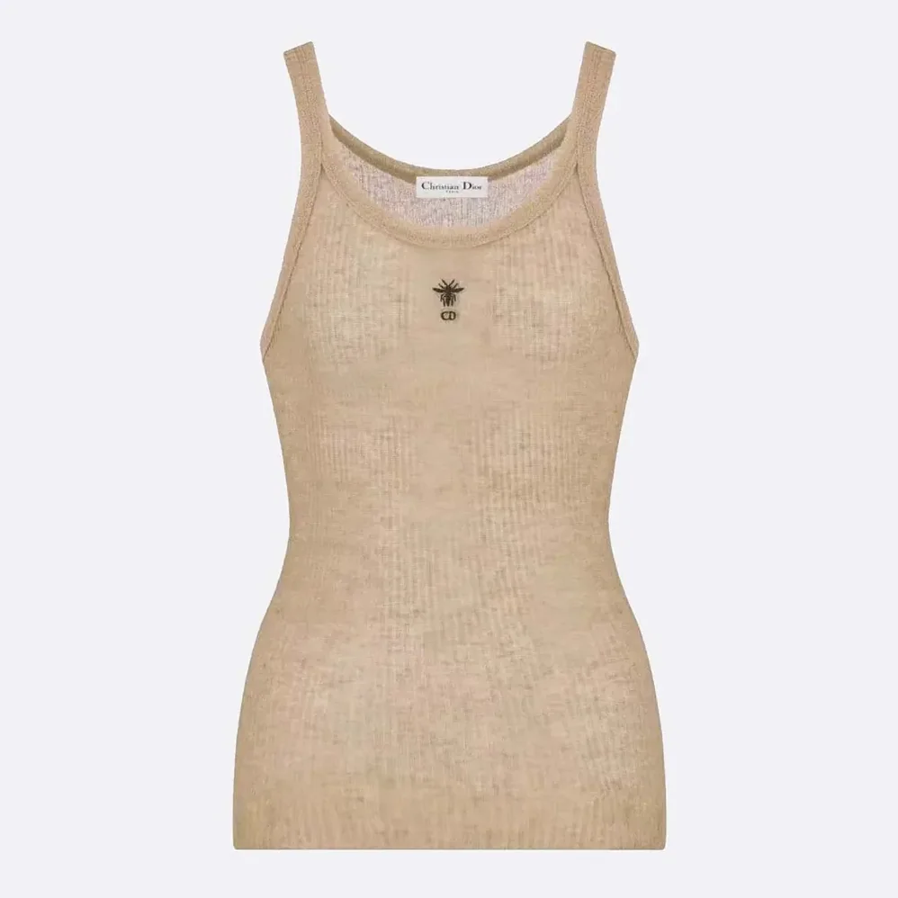Dior Tank Top Sandy Ribbed Cotton Jersey for Women Dior Tank Top Sandy Ribbed Cotton Jersey for Women