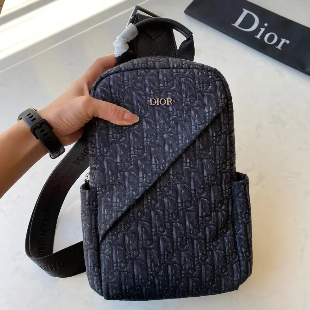 Dior Sling Bag Black Dior Oblique Jacquard for Men Dior Sling Bag Black Dior Oblique Jacquard for Men