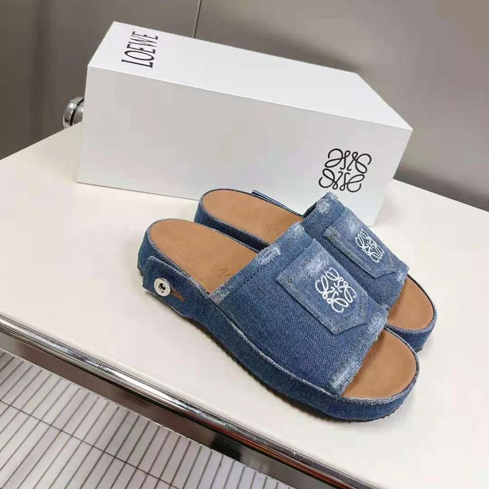 Loewe Deconstructed Slide in Denim for Women in Navy Loewe Deconstructed Slide in Denim for Women in Navy