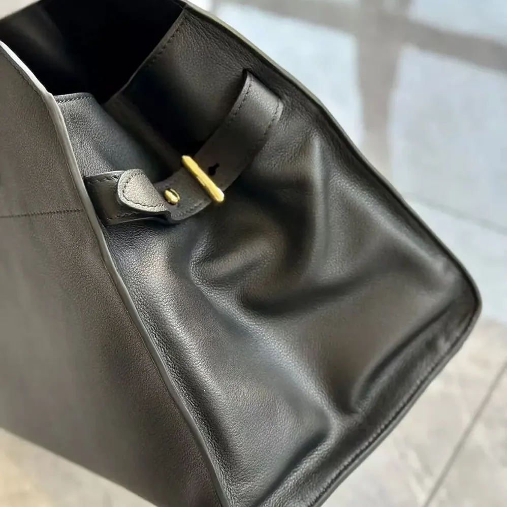 Prada Large Leather Tote Bag for Women in Black