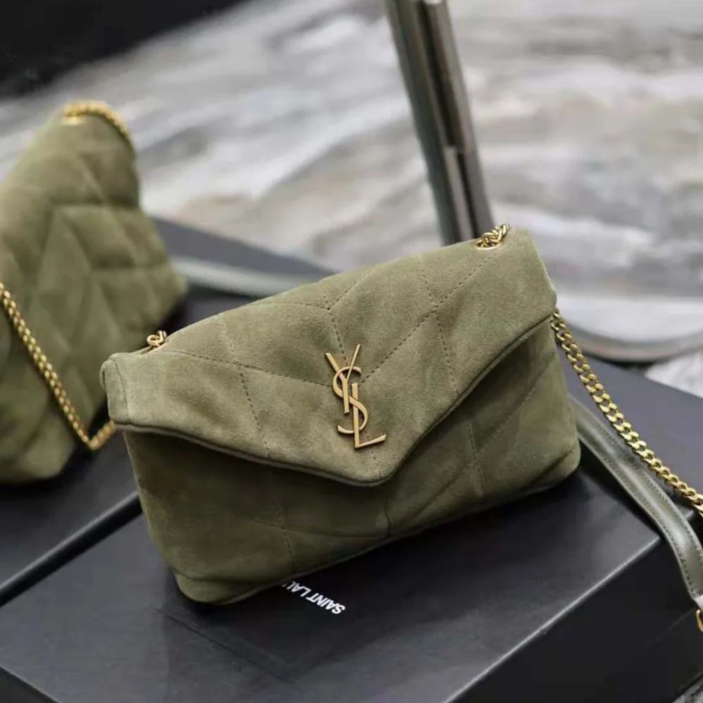 Saint Laurent YSL Puffer Small in Shiny Velvet for Women Saint Laurent YSL Puffer Small in Shiny Velvet for Women
