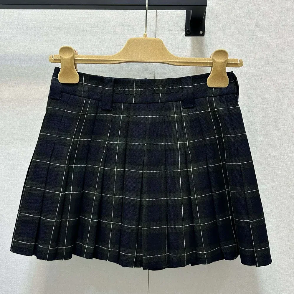 Miu Miu Pleated Tartan Miniskirt for Women