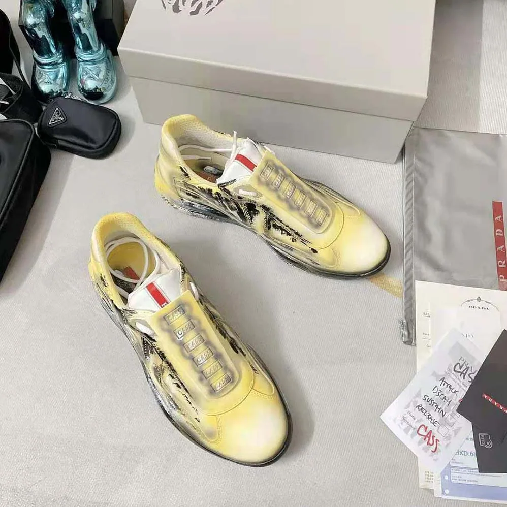 Prada Cass x Prada Americas Cup D3cay Sneakers for Unisex in Yellow