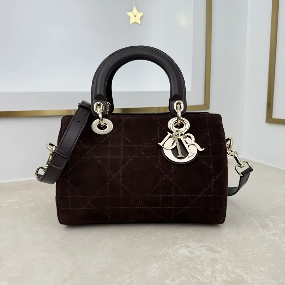 Dior Small Dior Granville Bag Chocolate Flat Macrocannage Suede Calfskin for Women Dior Small Dior Granville Bag Chocolate Flat Macrocannage Suede Calfskin for Women