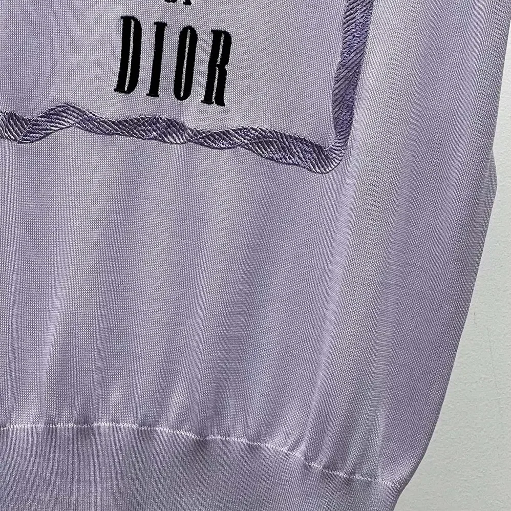 Dior Book Cover Short-Sleeved Sweater Lilas Silk Knit for Women