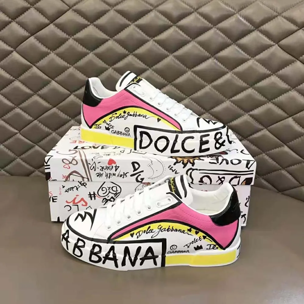Dolce Gabbana D&G Limited Edition Portofino Sneakers for Women in Pink