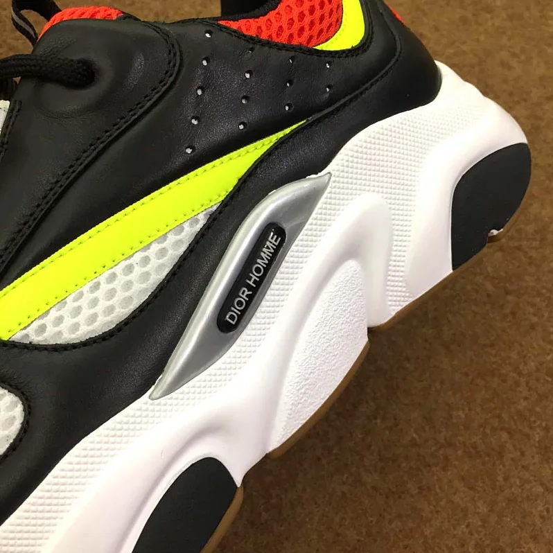 Dior Black Red Yellow Canvas and Calfskin Trainer for Men Dior Black Red Yellow Canvas and Calfskin Trainer for Men