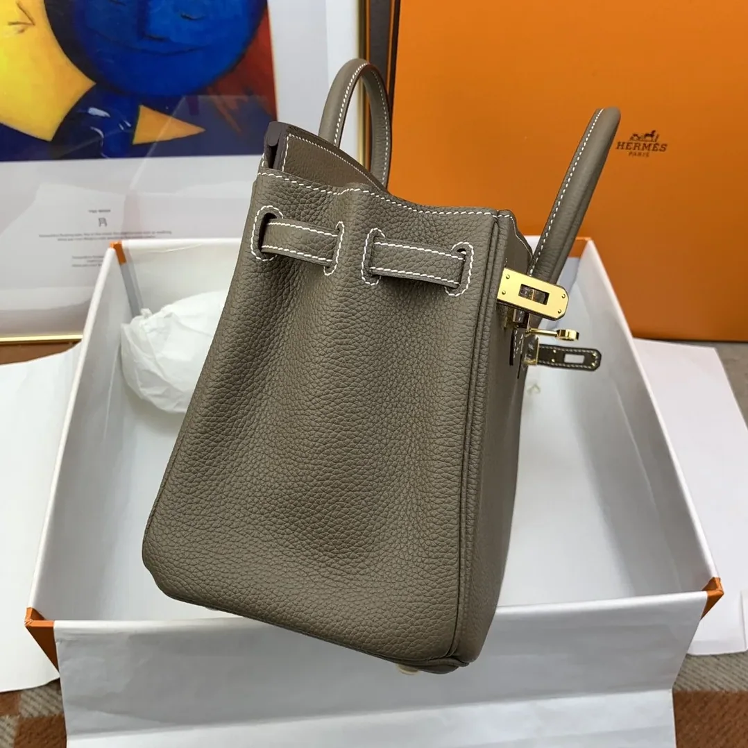 Hermes Birkin Top Handle Bag / Nata Swift Brown Gold Hardware