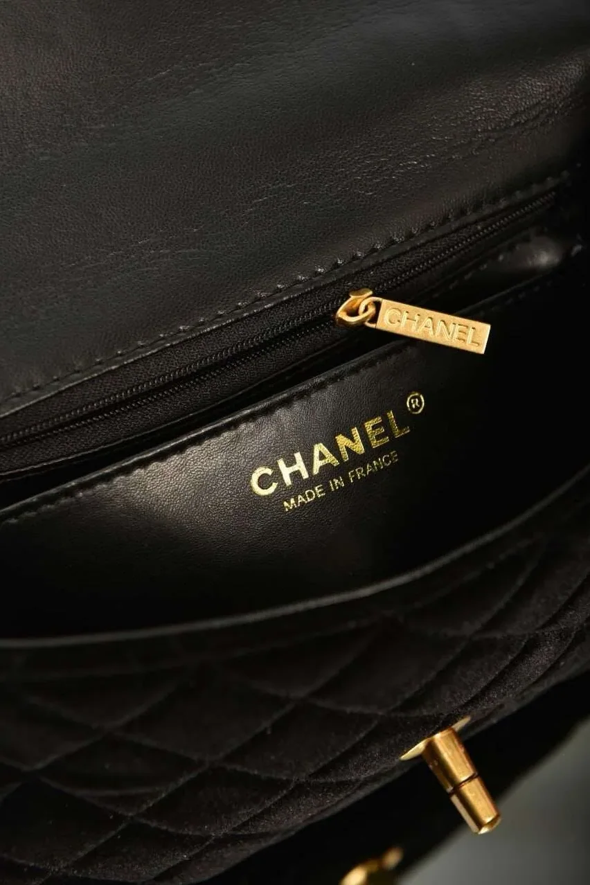 Black Mini Bag with Handle and Flap