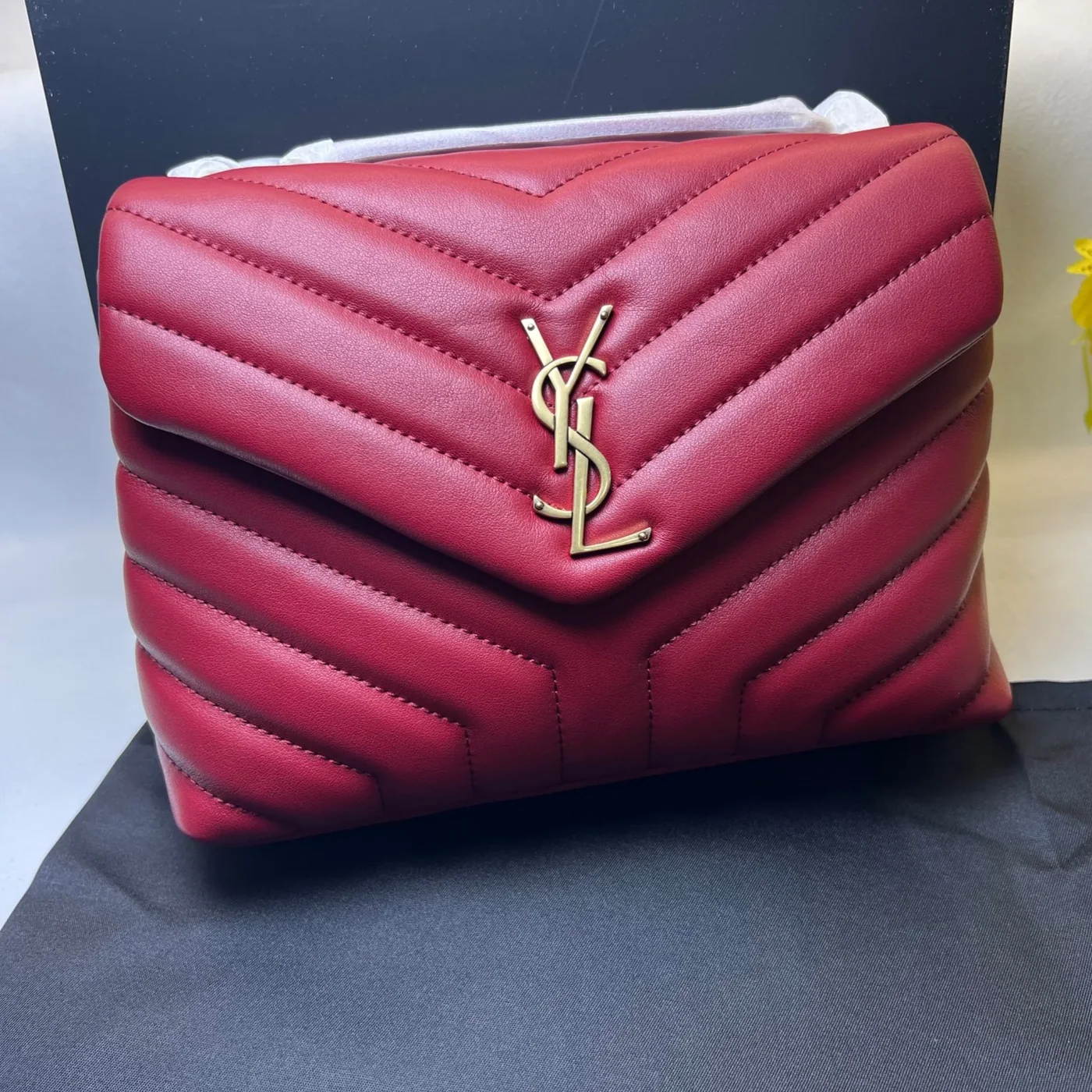 Saint Laurent Loulou Small Chain Bag In Matelassé Y Burgundy in YSL Saint Laurent Loulou Small Chain Bag In Matelassé Y Burgundy in YSL