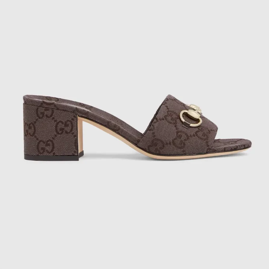 Gucci Horsebit Slide Sandals Dark Brown
