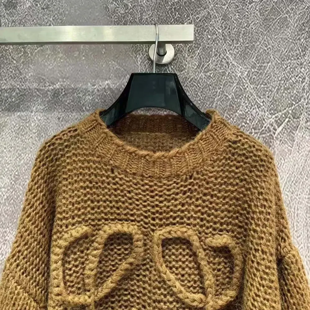 Loewe Anagram Sweater in Mohair for Women in Brown Loewe Anagram Sweater in Mohair for Women in Brown