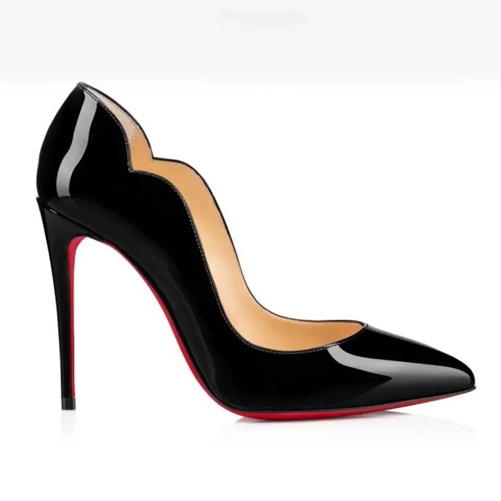 Christian Louboutin Hot Chick 100 mm Pumps Patent Calf Leather Black for Women Christian Louboutin Hot Chick 100 mm Pumps Patent Calf Leather Black for Women