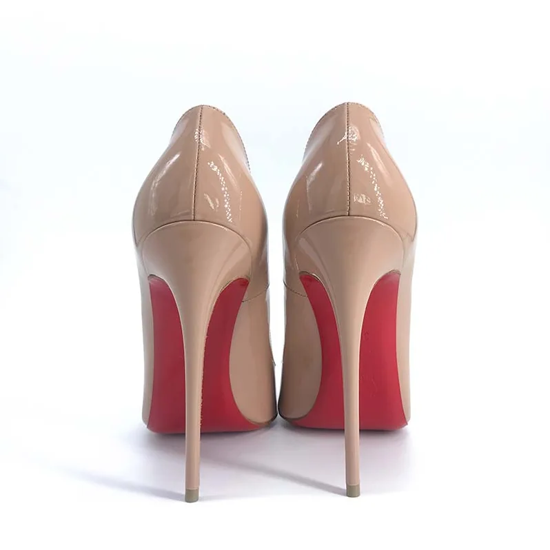Christian Louboutin Pigalle Nude Patent Leather 120mm Shoes Sandy for Women