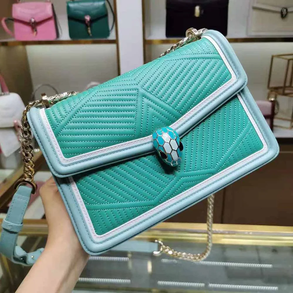 Bvlgari Serpenti Forever Shoulder Bag for Women in Aqua