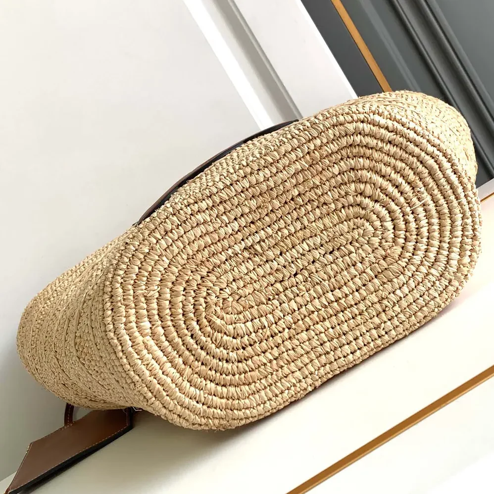 Celine Medium Supple Celine Classic Panier In Raffia And Calfskin for Women Celine Medium Supple Celine Classic Panier In Raffia And Calfskin for Women