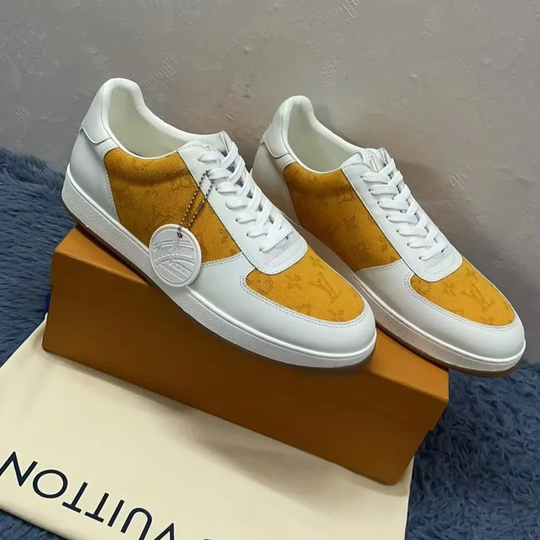 Louis Vuitton Rivoli Sneaker Monogram Metallic Canvas Yellow in White