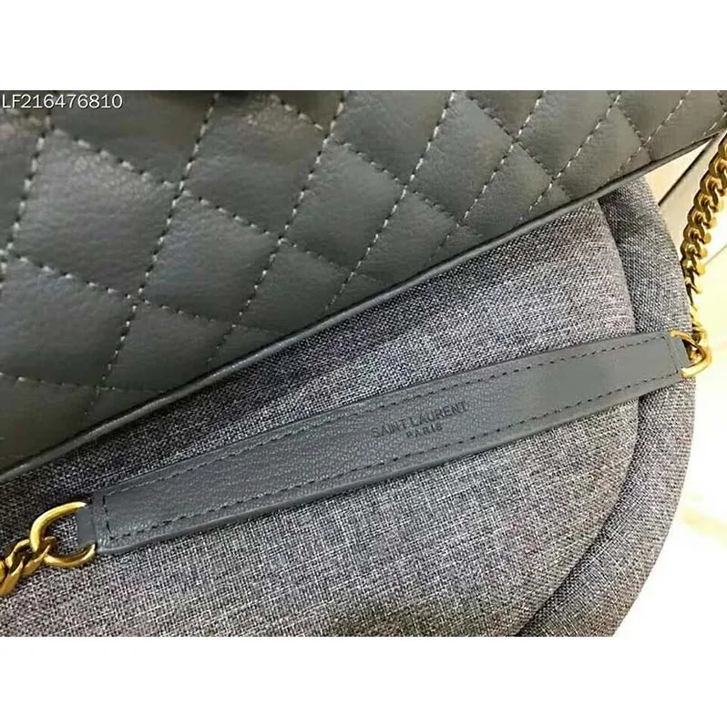Saint Laurent YSL Large Envelope Mixed Grain De Poudre Matelasse in Grey
