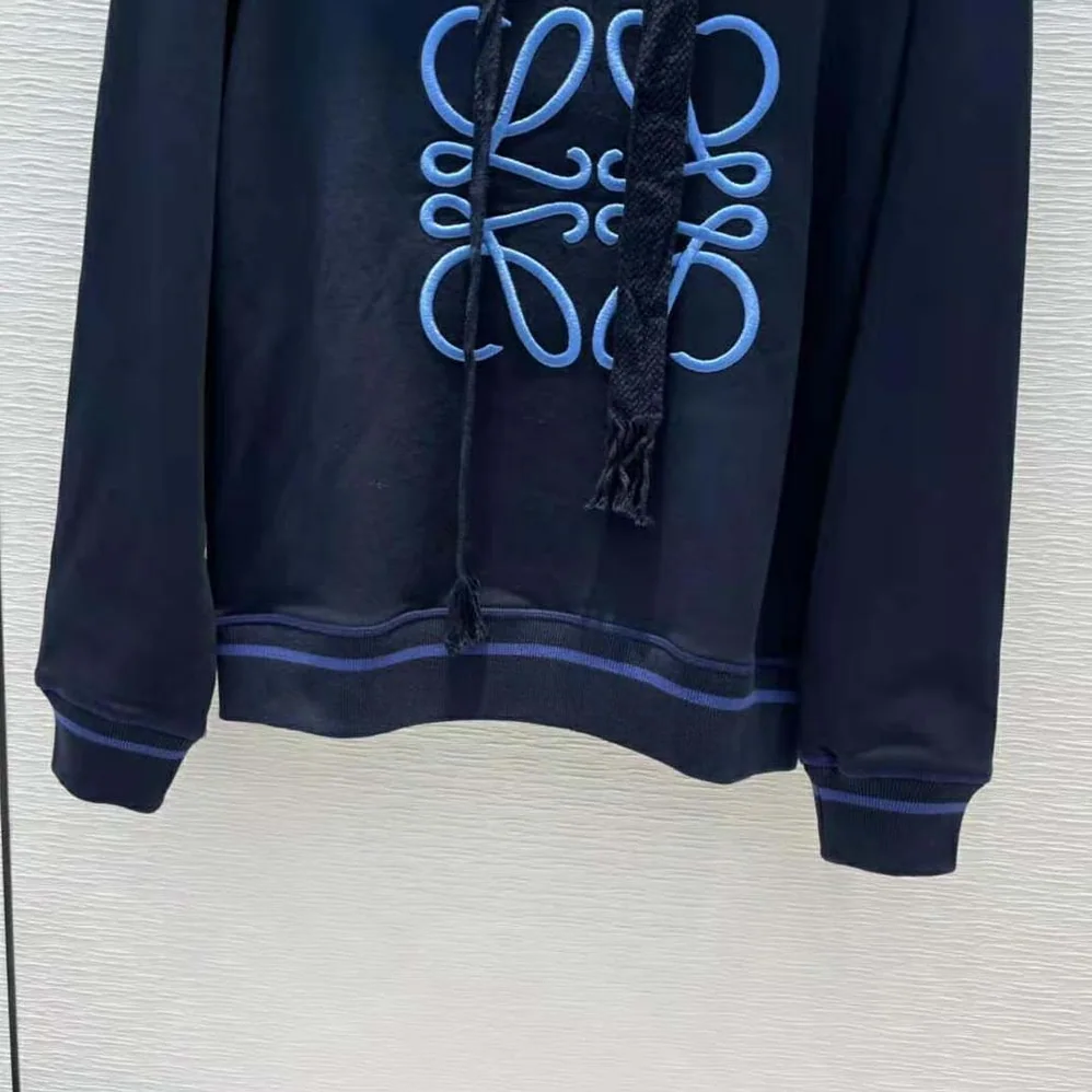 Loewe Anagram Hoodie in Cotton for Women in Navy
